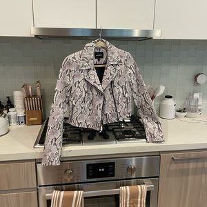 New snake skin print leather jacket